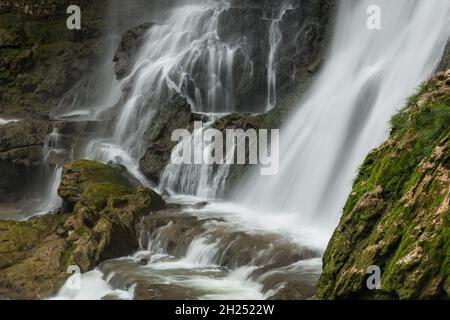 Der Wangcun Wasserfall in der Stadt Furong in der Provinz Hunan, China. Stockfoto