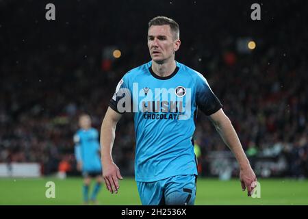 Sheffield, England, 19. Oktober 2021. Jed Wallace von Millwall während des Sky Bet Championship-Spiels in der Bramall Lane, Sheffield. Bildnachweis sollte lauten: Isaac Parkin / Sportimage Stockfoto