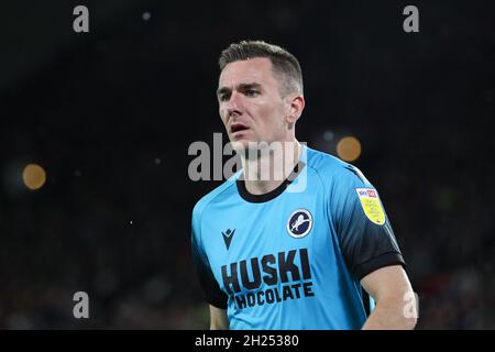 Sheffield, England, 19. Oktober 2021. Jed Wallace von Millwall während des Sky Bet Championship-Spiels in der Bramall Lane, Sheffield. Bildnachweis sollte lauten: Isaac Parkin / Sportimage Stockfoto