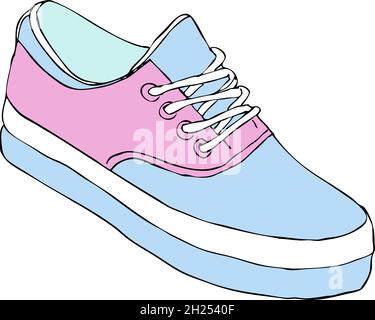 Farbenfroher flacher Sneaker Stock Vektor
