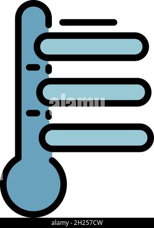 Symbol für das Thermometer mit Punktestand. Kontur Kredit-Score-Thermometer Vektor-Symbol Farbe flach isoliert Stock Vektor