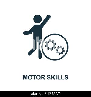 Motorik-Symbol. Monochromes Schild aus der Creative Learning Collection. Creative Motor Skills Icon Illustration für Webdesign, Infografiken und mehr Stock Vektor