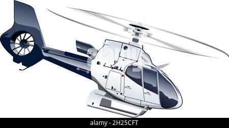 Vektor Cartoon Hubschrauber. Verfügbares EPS-10, das durch Gruppen und Ebenen getrennt ist, mit Transparenzeffekten für ein Neumalen mit einem Klick Stock Vektor