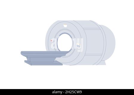 Flacher Cartoon MRI-Maschinenscanner, Behandlung und Therapie Vektor Illustration Konzept Stock Vektor