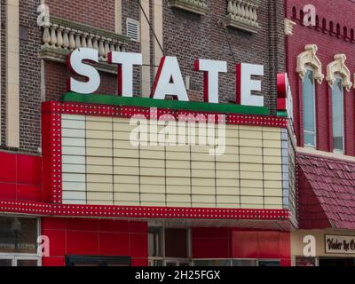 Alpena Michigan, USA - 19. Juli 2021: Eintritt zum Staatstheater in Alpena Stockfoto