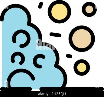 Symbol für das Einklappen des Felssturzes. Umriss Steinschlag Kollaps Vektor Symbol Farbe flach isoliert Stock Vektor