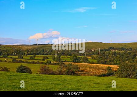 Blick auf die Landschaft von Hognaston bei Carsington Water in Derbyshire, England, Großbritannien Stockfoto