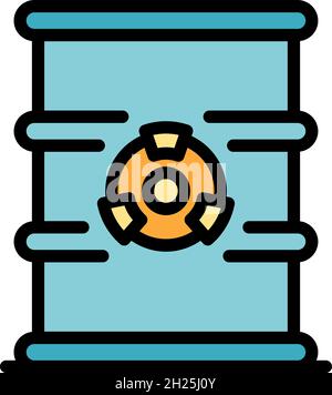 Symbol für Biohazard Barrel. Umriss Biohazard Barrel Vektor Symbol Farbe flach isoliert Stock Vektor