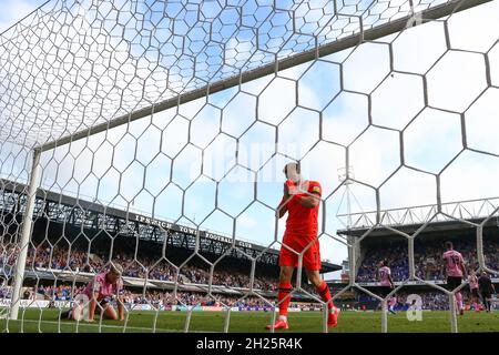 Bailey Peacock-Farrell (R) und Sam Hutchinson (L) von Sheffield Wednesday werden gesehen, nachdem Conor Chaplin von Ipswich Town das Ausgleichstor erzielt hat, um es 1-1 zu erreichen - Ipswich Town gegen Sheffield Wednesday, Sky Bet League One, Portman Road, Ipswich, Großbritannien – 25. September 2021 nur zur redaktionellen Verwendung – es gelten DataCo-Einschränkungen Stockfoto