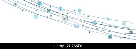 EPS 10 Vektordatei zeigt Schneeflocken auf Saiten Hintergrund für weihnachten blau für Weihnachten und Neujahr Konzepte gefärbt Stock Vektor