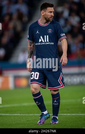 PARIS, FRANKREICH - 19. OKTOBER: Lionel Messi von Paris Saint-Germain während der UEFA Champions League-Gruppe Ein Spiel zwischen Paris Saint-Germain und RB Leip Stockfoto