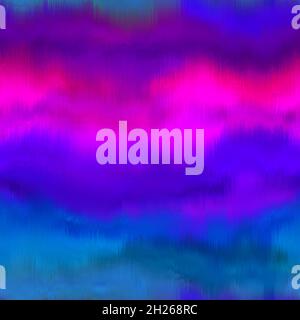 Regenbogen Raum gefärbt Aquarell Welle Textur Hintergrund. Nahtloses, tropisches, lebendiges 80er-Jahre-Boho-Muster. Für Retro-Hippie-Mode, Vintage bunt Stockfoto