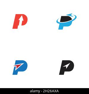 Satz von Buchstaben p Logo Vorlage Vektor-Symbol-Design Stock Vektor