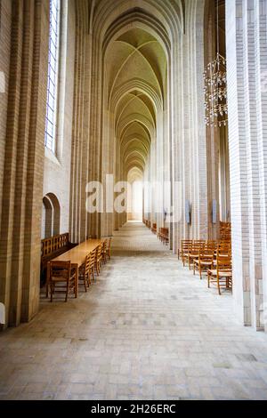 Innenraum der Grundtvigskirche (1921-1940) in Bispebjerg, Kopenhagen, Dänemark, Europa Stockfoto