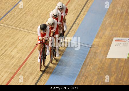 Roubaix, Frankreich. 20. Oktober 2021. Mannschaftsanzug während der Tissot UCI-Bahn-Weltmeisterschaften 2021 am 20. Oktober 2021 auf dem Stab Vélodrome in Roubaix, Frankreich - Foto Laurent Sanson/LS Medianord/DPPI Credit: DPPI Media/Alamy Live News Stockfoto