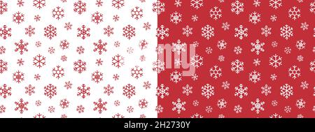 Nahtloser Patter mit Schneeflocken zum Einwickeln von Papier Stock Vektor