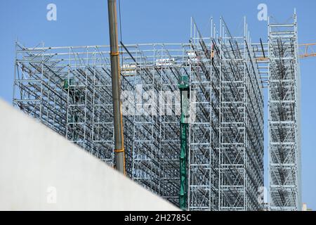 Einrichtung eines Hochregallagers in Waldneukirchen, Oberösterreich, Österreich, europa - Bau eines Hochregallagers in Waldneukirchen, Oberösterreich Stockfoto