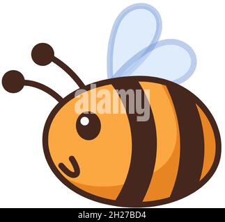 Cartoon Biene. Lustige Hummel, Hummel, Honigbiene, Wespenclipart Stock Vektor