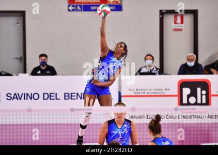 PalaRialdoli, Scandicci, Italien, 20. Oktober 2021, Amandha Sylves (Il Bisonte Firenz) beim Spiel Il Bisonte Firenz vs Delta Despar Trentino - Volleyball Ital Serie A1 Women Stockfoto