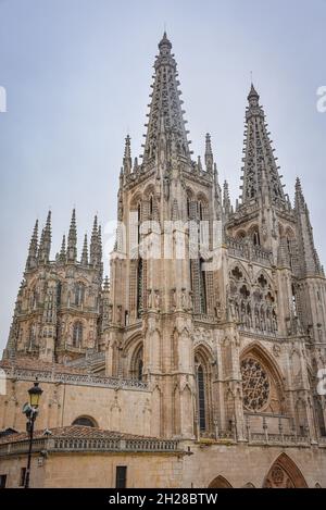 Burgos, Spanien - 16. Oktober 2021: Die Santa Maria Kathedrale von Burgos, Kastilien und Leon Stockfoto