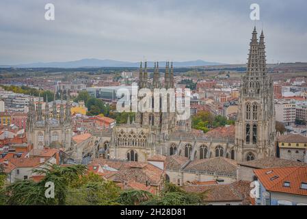 Burgos, Spanien - 16. Oktober 2021: Die Santa Maria Kathedrale von Burgos, Kastilien und Leon Stockfoto