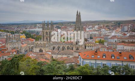 Burgos, Spanien - 16. Oktober 2021: Die Santa Maria Kathedrale von Burgos, Kastilien und Leon Stockfoto