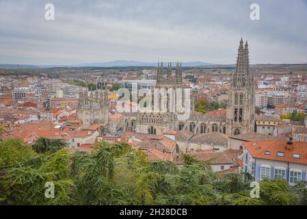 Burgos, Spanien - 16. Oktober 2021: Die Santa Maria Kathedrale von Burgos, Kastilien und Leon Stockfoto