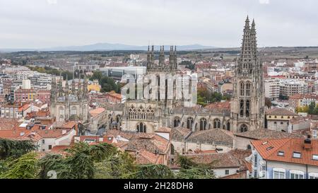 Burgos, Spanien - 16. Oktober 2021: Die Santa Maria Kathedrale von Burgos, Kastilien und Leon Stockfoto