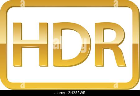 HDR-Symbol, High Dynamic Range Ultra HD 4K-Symboletikett Stock Vektor