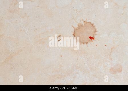 Textur des alten Papier mit Flecken, Flecken, Falten, Grunge vintage Hintergrund Stockfoto