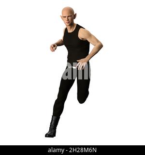 Teen Fae männlich kaukasisch auf isolierten weißen Hintergrund, 3D-Rendering 3D-Illustration Stockfoto