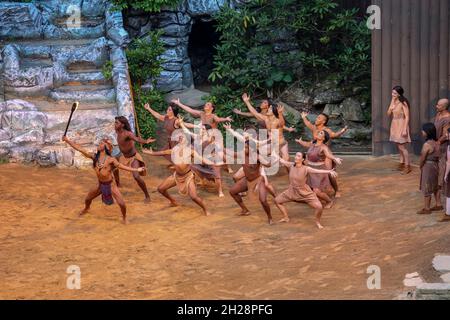 Das Outdoor-Drama To These Hills erzählt die Geschichte der Cherokee in North Carolina bis zu ihrer Entfernung über den Trail of Tears im Jahr 1838 Stockfoto