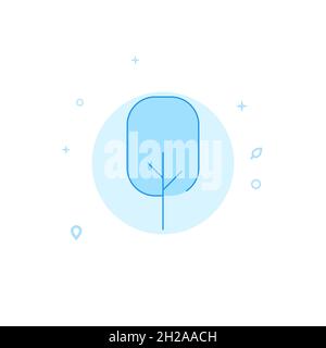 Vektorsymbol für abgerundeten rechteckigen Baum. Struktursymbol. Flache Abbildung. Stil mit gefüllten Linien. Blaues Monochrom-Design. Bearbeitbare Kontur. Linienstärke anpassen. Stock Vektor