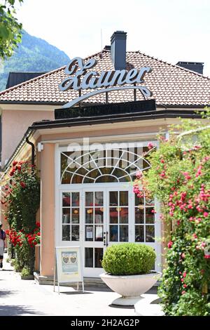 Das Zauner Esplanaden-Cafe in Bad Ischl, Salzkammergut, Oberösterreich, Österreich, Europa - das weltberühmte Cafe Zauner in Bad Ischl, Salzkammergut, Stockfoto