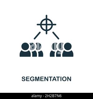 Segmentierungssymbol. Monochromes Schild aus der Corporate Development Kollektion. Creative Segmentation Icon Illustration für Web-Design, Infografiken und Stock Vektor