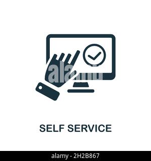 Self-Service-Symbol. Monochromes Schild aus der Kundenbeziehungssammlung. Creative Self Service Symbol Illustration für Web-Design, Infografiken und Stock Vektor