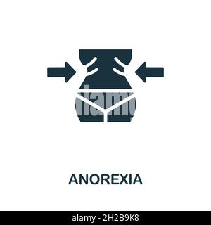 Symbol für Anorexie. Monochromes Schild aus der Diät Sammlung. Creative Anorexia Icon Illustration für Webdesign, Infografiken und mehr Stock Vektor