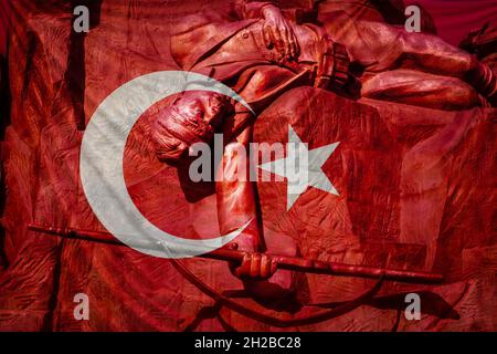 Geburtstag und Feier der Gründung der Türkischen Republik und Sieg. Stockfoto