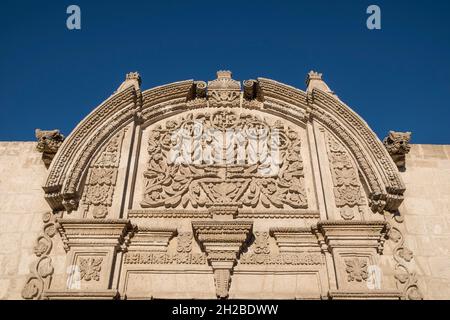 Peru, Arequipa, barocke Dekorationen Stockfoto