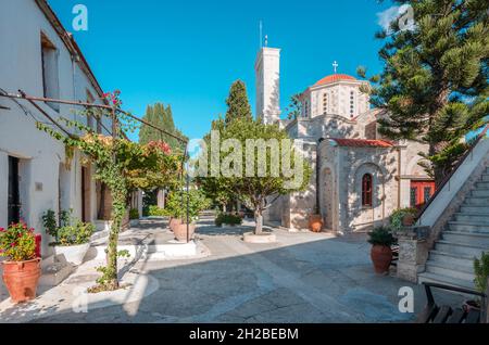 Heraklion Kreta, Kloster Agarathos, das östlich-orthodoxe Kloster in der Nähe des Dorfes Episkopi und es ist eines der ältesten auf Kreta. Stockfoto