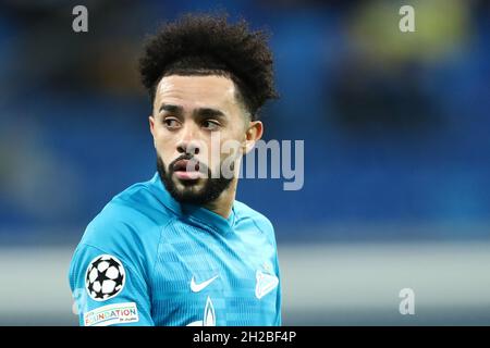 Vorwärts Claudinho des FC Zenith während des UEFA Champions League-Spiels FC Zenit gegen FC Juventus in der Gazprom Arena in Sankt Petersburg. SANKT PETERSBURG, - 20. OKTOBER: (Foto von Anatoliy Medved) Stockfoto