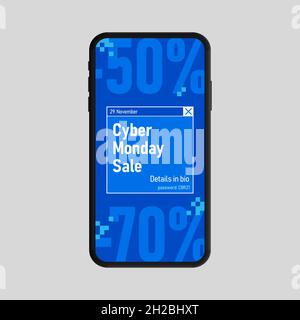 Cyber Monday Verkaufsstory für Social Media . Vektorgrafik Stock Vektor