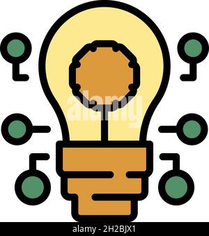 Symbol für AI-Lampe. Kontur ai-Glühbirne Vektor Symbol Farbe flach isoliert Stock Vektor