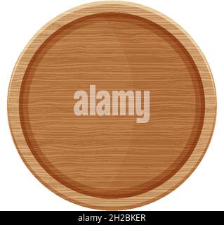 Holz Schneidebrett oder Platte in Cartoon-Stil isoliert Illustration Stock Vektor