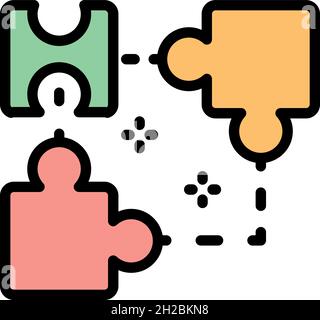 AI Smart Puzzle-Symbol. Outline ai smart Puzzle Vektor Symbol Farbe flach isoliert Stock Vektor