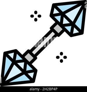Diamantpiercing-Symbol. Kontur Diamant Piercing Vektor Symbol Farbe flach isoliert Stock Vektor