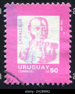 URUGUAY - UM 1990: Briefmarke gedruckt von Uruguay, zeigt Lavalleja, um 1990 Stockfoto