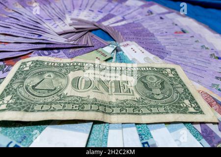 Dollar die grundlegende Währungseinheit der Vereinigten Staaten. Stockfoto