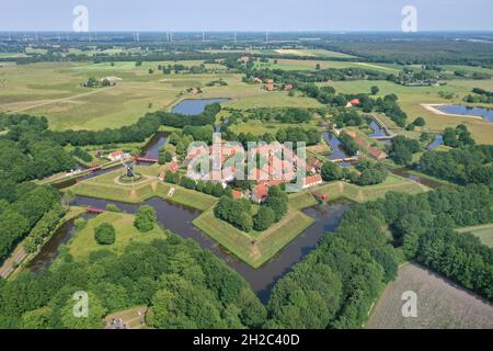 Festung Bourtange, Luftaufnahme, Niederlande, Groningen Stockfoto