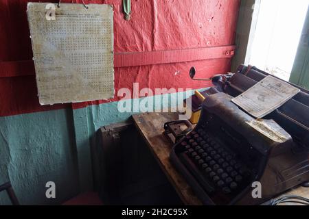 Wordie House, a British Antarctic Survey Hütte, die zwischen 1947 und 1954 war und ist es nun durch den Antarctic Heritage Trust als Muse beibehalten Stockfoto